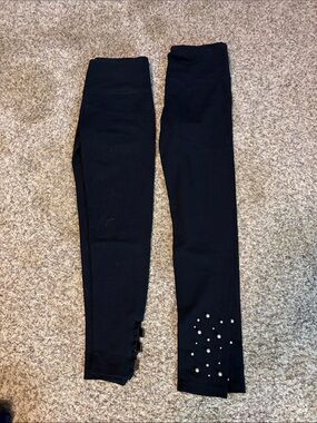 Black Embellished Women’s Jeggings with Pearl Accents